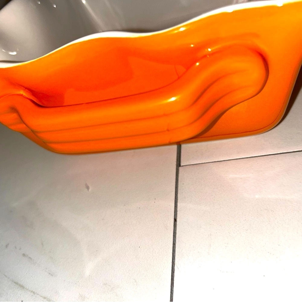 Authentic Gates Ware Orange and White Ceramic Baking Dish 1.2 QT - Picture 9 of 14